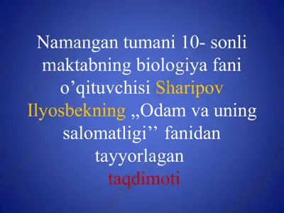 biologiya fanidan ta'lim materiali — PPT