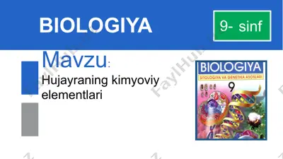 hujayraning kimyoviy elementlari — PPT