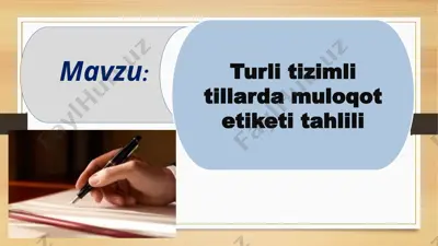 tillarda muloqot etiketi tahlili — PPTX