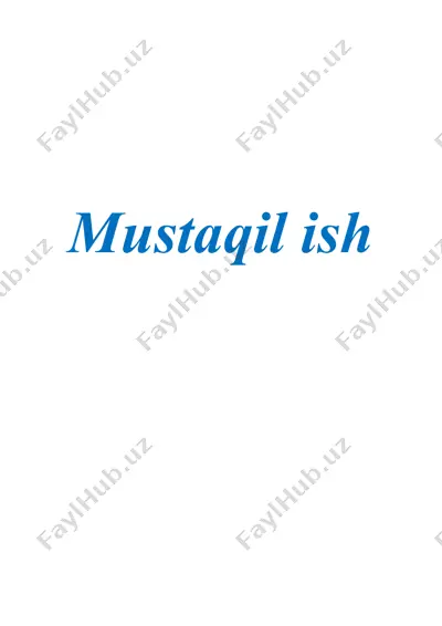bozor infratuzilmalari faoliyatini tashkil qilish. — DOCX