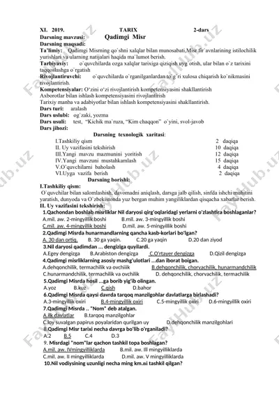 qadimgi misr — DOCX