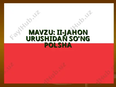 ii-jahon urushidan so'ng polsha — PPT
