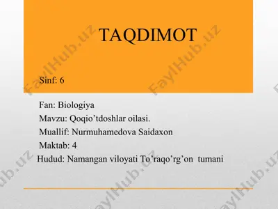qoqio’tdoshlar oilasi — PPT