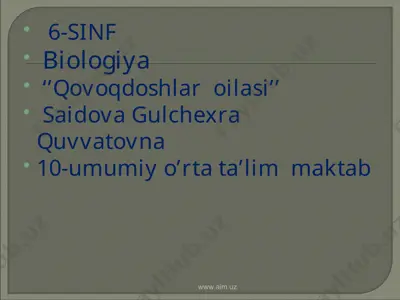 qovoqdoshlar oilasi — PPT
