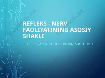 refleks - nerv faoliyatining asosiy shakli — PPT