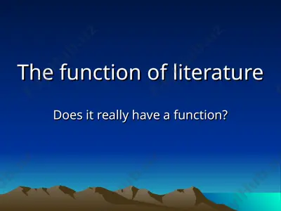 the function of literature — PPT
