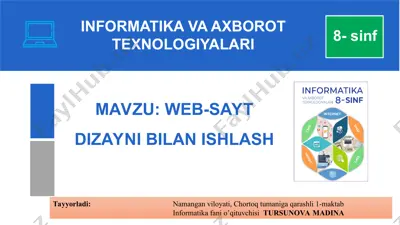 web-sayt dizayni bilan ishlash — PPT