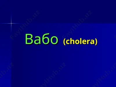 vabo (cholera) — PPT