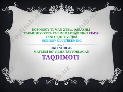 uglevodlar — PPT