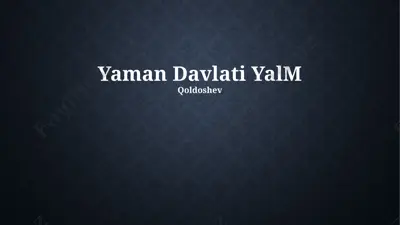 yaman davlati yalm — PPTX