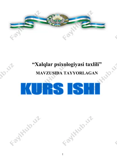 xalqlar psixologiyasi taxlili — DOCX