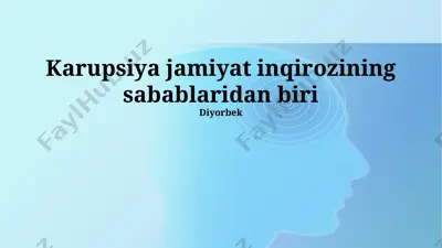 korruptsiya va jamiyatning ishonchsizlikka botishi — PPTX
