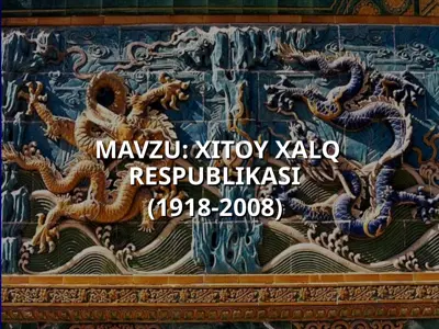 xitoy xalq respublikasi (1918-2008) — PPT