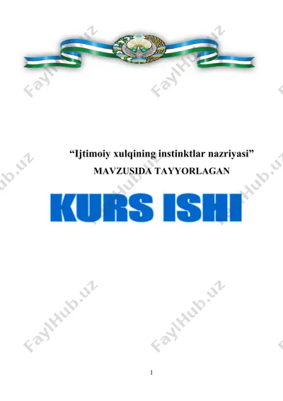 ijtimoiy xulqining instinktlar nazriyasi — DOCX