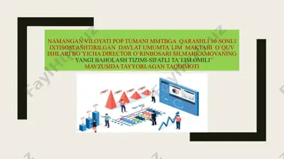 namangan viloyati pop tumani mmtbga  qarashli 10-sonli ixtisoslashtirilgan  davlat umumta`lim  maktabi  o`quv ishlari bo`yicha director o`rinbosari sh,mahkamovaning “ yangi baholash tizimi-sifatli ta`lim omili” — PPT