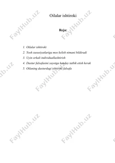 oilalar ishtiroki — DOC