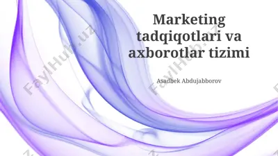 marketing tadqiqotlari va axborotlar tizimi — PPTX