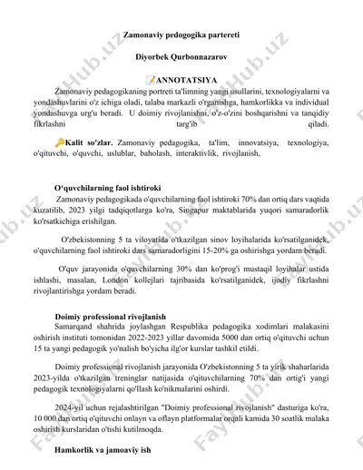 zamonaviy pedogogika partereti — DOCX