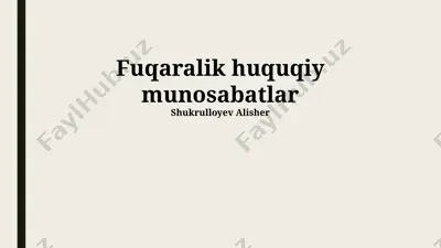 fuqaralik huquqiy munosabatlar — PPTX