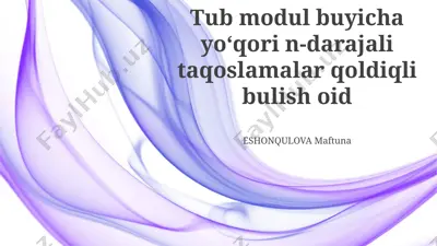 quvur modullarining qoldiqlarini tahlil qilish — PPTX