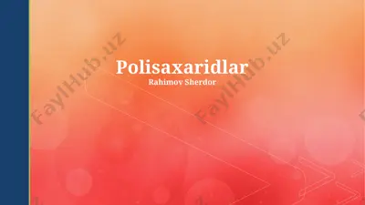 polisaxaridlar — PPTX
