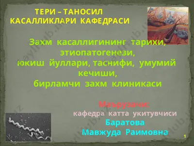 захм касаллигининг тарихи, этиопатогенези, эпидемиологияси ва клиникаси — PPT