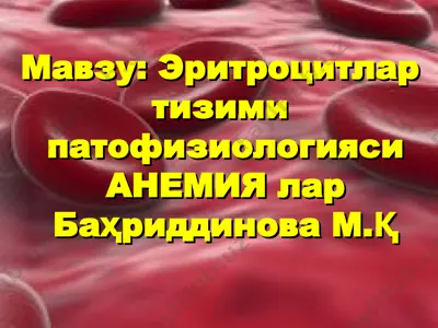 эритроцитлар тизими патофизиологияси — PPT