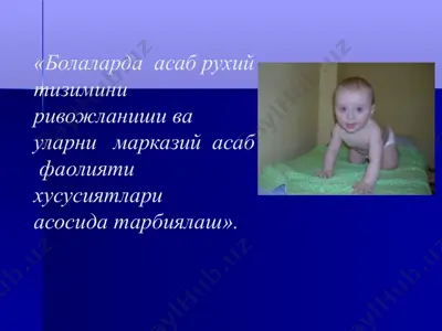 bolalarda asab ruhiy tizimini rivojlantirish va ularni markaziy asab faoliyati hususiyatlari asosida tarbiyalash — PPT
