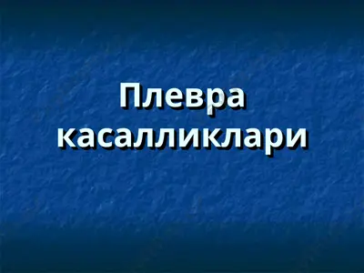 плевра касалликлари — PPT