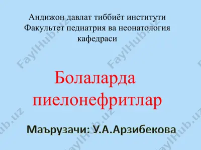 bolalarda pielonefritlar mаъruzasi — PPT