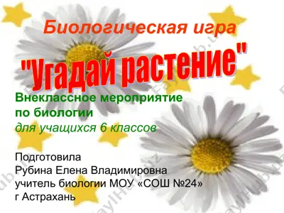 биологическая игра "угадай растение" — PPT