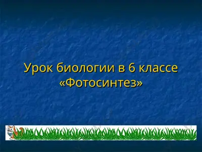 урок биологии в 6 классе "фотосинтез" — PPT