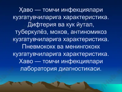 havo - tomchi infektsiyalar va ularning kuzgatuvchilari — PPT