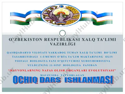 "hayvonlarning nafas olish organlari evolutsiyasi" — PPTX