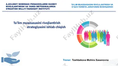 ta'lim muassasasini rivojlantirish strategiyasini ishlab chiqish — PPTX