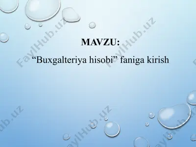 buxgalteriya hisobi — PPTX