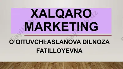 xalqaro marketing — PPTX
