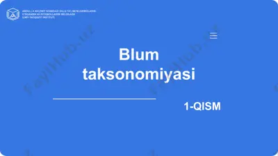 blum taksonomiyasi — PPTX