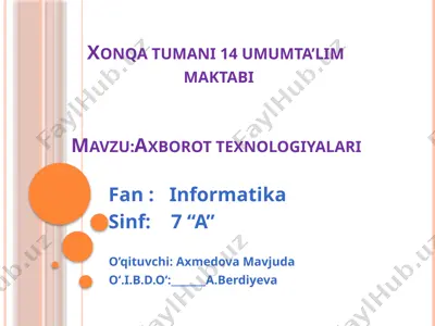 axborot texnologiyalari — PPTX