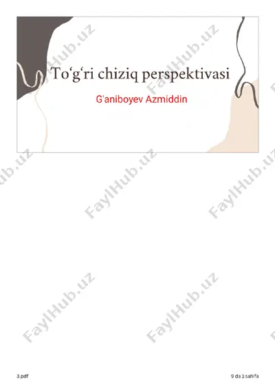 to'g'ri chiziq perspektivasi — PPTX