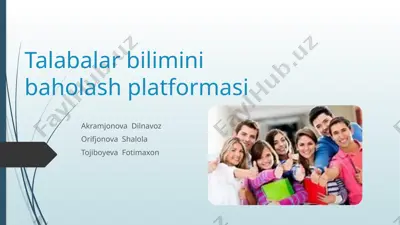 talabalar bilimini baholash platformasi — PPTX