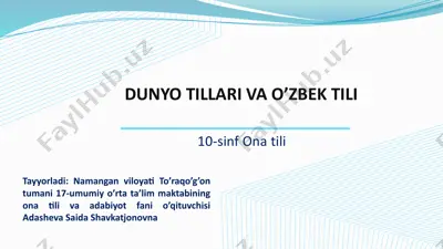 dunyo tillari va o'zbek tili.o’qib tushunish — PPTX