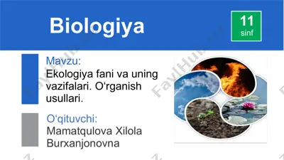 ekalogiya fani va uning vazifalari — PPTX