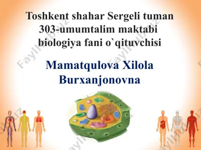 organizmning hujayralarining tuzilishi — PPTX