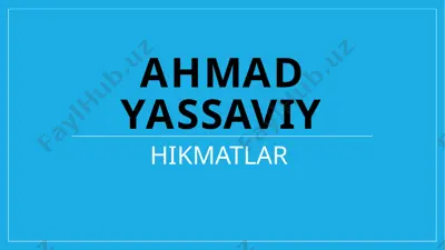 ahmad yassaviy — PPTX