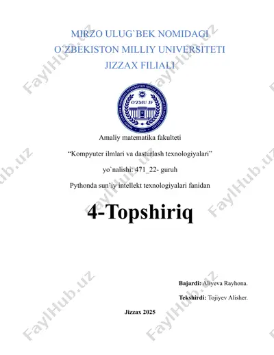 sun’iy intellekt texnologiyalari fani, fuzzy systems modeli — DOCX