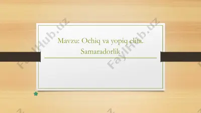 ochiq va yopiq elita. samaradorlik — PPTX