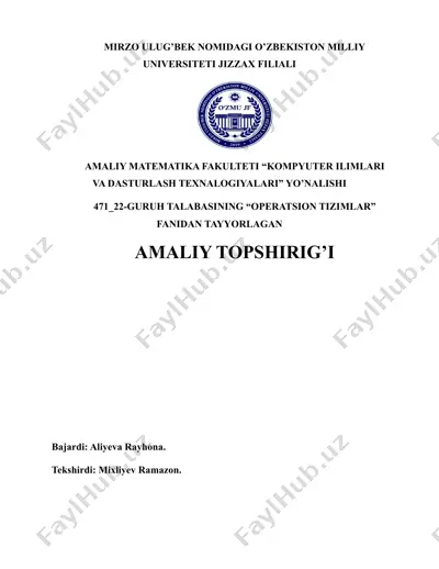 "operatsion tizimlar fanidan amaliy topshirig" — DOCX