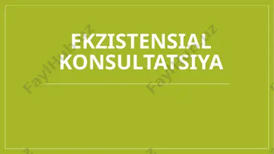 ekzistensial konsultatsiya — PPTX
