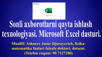 microsoft excel dasturi — PPTX
